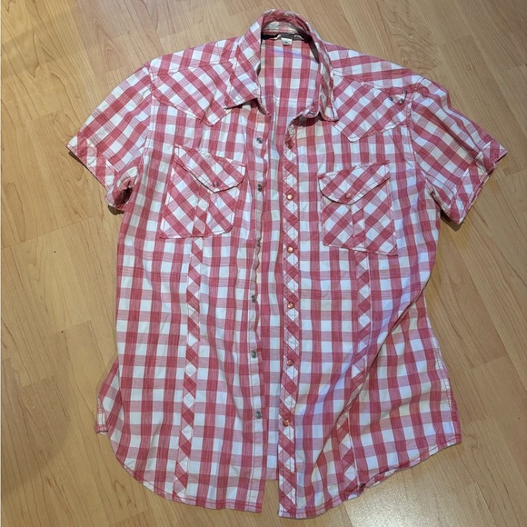 Parasuco Red and White Checkered Men's Button up Shirt - Picture 1 of 6